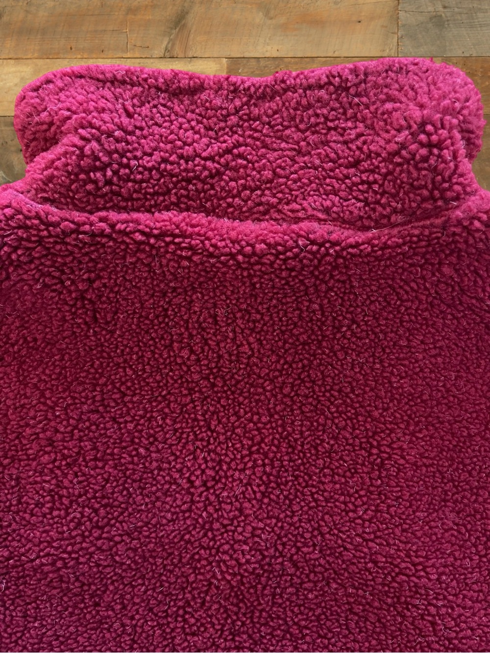 Magenta Vintage Sherpa Fleece Quarter Zip Pullover Made in Canada Fits L - Picture 9 of 13